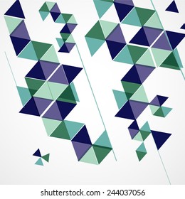 Background of geometric shapes. Colorful mosaic pattern. Retro triangle background