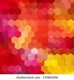 Background of geometric shapes. Colorful mosaic pattern. Vector EPS 10. Vector illustration. Yellow, red, orange, pink colors