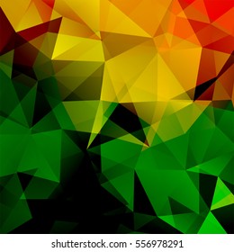 Background of geometric shapes. Colorful mosaic pattern. Vector EPS 10. Vector illustration. Yellow, red, green, black colors. 