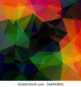 Background of geometric shapes. Colorful mosaic pattern. Vector EPS 10. Vector illustration. Red, orange, yellow, black, green colors