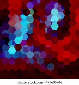 Background of geometric shapes. Dark mosaic pattern. Vector EPS 10. Vector illustration. Blue, black, red colors