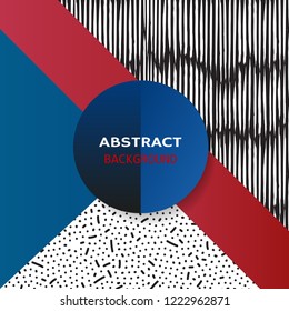 Background with geometric shapes, the design of the 80s - vector illustration. In retro memphis group style card.