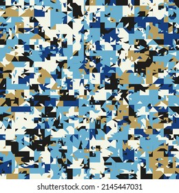 Seamless Abstract Background of Geometric Shapes Haotic Pattern. Geometric Mosaic of Triangles, Vector Polygon Abstract Template, Extreme Sport Style Illustration, Texture for Textile Fabric