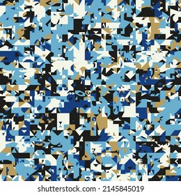 Seamless Abstract Background of Geometric Shapes Haotic Pattern. Geometric Mosaic of Triangles, Vector Polygon Abstract Template, Extreme Sport Style Illustration, Texture for Textile Fabric