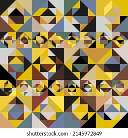 Seamless Abstract Background of Geometric Shapes Haotic Pattern. Geometric Mosaic of Triangles, Vector Polygon Abstract Template, Extreme Sport Style Illustration, Texture for Textile Fabric