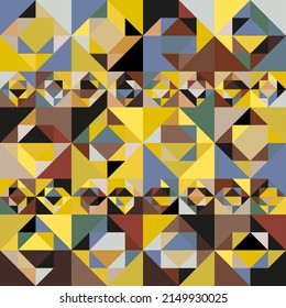 Seamless Abstract Background of Geometric Shapes Haotic Pattern. Geometric Mosaic of Triangles, Vector Polygon Abstract Template, Extreme Sport Style Illustration, Texture for Textile Fabric