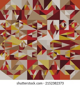 Seamless Abstract Background of Geometric Shapes Haotic Pattern. Geometric Mosaic of Triangles, Vector Polygon Abstract Template, Extreme Sport Style Illustration, Texture for Textile Fabric