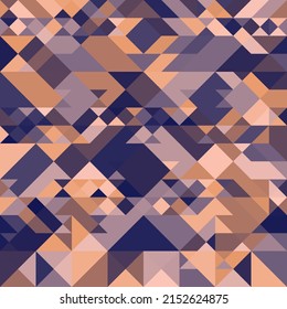 Nahtloser abstrakter Hintergrund geometrischer Formen haotisches Muster. Geometrisches Mosaik der Dreiecke, abstrakte Vektorgrafik, extreme Sportstil-Illustration, Textur für Textilstoffe
