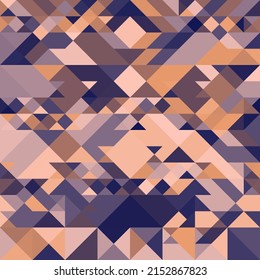 Seamless Abstract Background of Geometric Shapes Haotic Pattern. Geometric Mosaic of Triangles, Vector Polygon Abstract Template, Extreme Sport Style Illustration, Texture for Textile Fabric