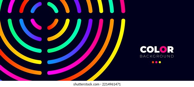 Background with geometric shapes and neon style. Dark blue background with colored forms. colorful line blue background design.