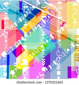 Background of geometric shapes on a white background