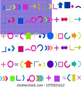 Background of geometric shapes on a white background