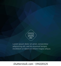Background of geometric shapes with a place for text. Colorful mosaic banner. Dark vector background. 