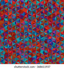 Background of geometric shapes. Red, blue, brown, colors.  Seamless mosaic pattern. Vector illustration