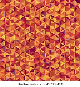 Background of geometric shapes. Seamless mosaic pattern. Vector illustration. Yellow, orange, red colors. 