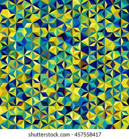 Background of geometric shapes. Seamless mosaic pattern. Vector illustration. Yellow, green, blue colors. 