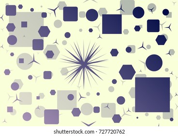 Background of geometric shapes with a star in the center. Vector illustration