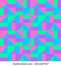 Background with geometric shapes and vaporwave colors, abstract, pattern, vector