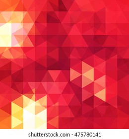 Background of geometric yellow, red shapes. Abstract triangle geometrical background. Mosaic pattern. Vector EPS 10. Vector illustration