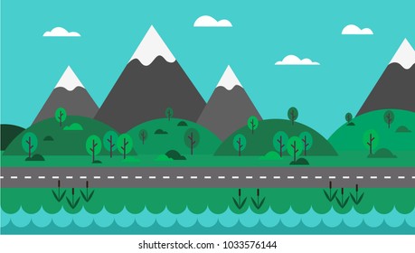 Background Geometry flat nature landscape 01