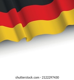 Background with Germany wavy flag on white