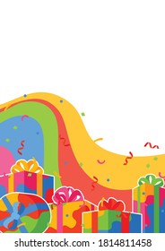 Background with gift boxes. Colorful presents for celebration, discounts or promotions.