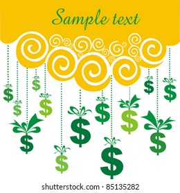  background with gift dollars and place for your text. vector illustration