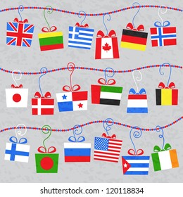 Background with Gifts from around the world