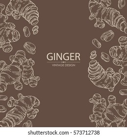Background with ginger. hand drawn