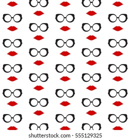 Background glamour glasses and lips