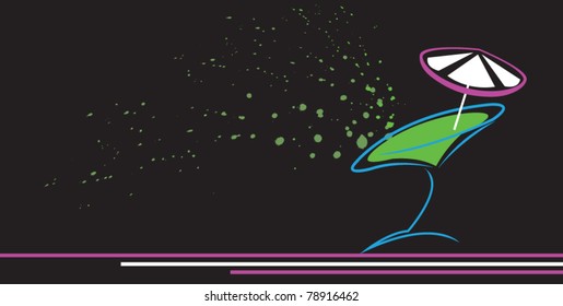 background with glass of cocktail