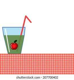 Background with glass of the juice