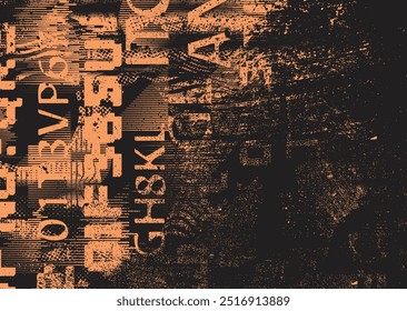 Fondo con texturas grunge distorsionadas con fallas. textura de fondo grunge con puntos semitonos, Formas con fallas, texturas y líneas. Fondo de Vector de impresión de pantalla con superficie texturizada grunge.