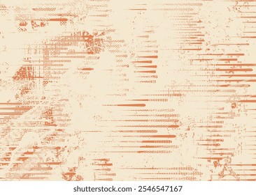 Fondo con texturas grunge distorsionadas con fallas. textura de fondo grunge con puntos semitonos, Formas con fallas, texturas y líneas. Fondo de Vector de impresión de pantalla con superficie texturizada grunge.