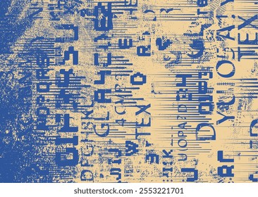 Fondo con texturas grunge distorsionadas con fallas. textura de fondo grunge con puntos semitonos, Formas con fallas, texturas y líneas. Fondo de Vector de impresión de pantalla con superficie texturizada grunge.