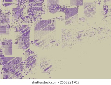 Fondo con texturas grunge distorsionadas con fallas. textura de fondo grunge con puntos semitonos, Formas con fallas, texturas y líneas. Fondo de Vector de impresión de pantalla con superficie texturizada grunge.