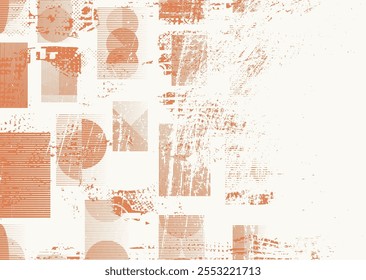 Fondo con texturas grunge distorsionadas con fallas. textura de fondo grunge con puntos semitonos, Formas con fallas, texturas y líneas. Fondo de Vector de impresión de pantalla con superficie texturizada grunge.