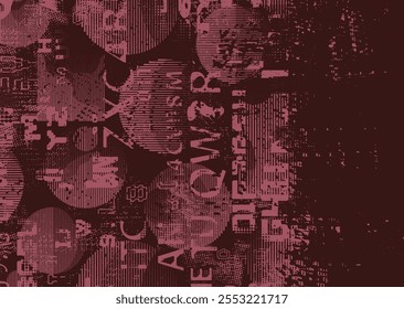 Background with glitch distorted grunge textures . grunge background texture with halftone dots, glitched shapes, textures and lines .Screen print vector background with grunge textured surface.