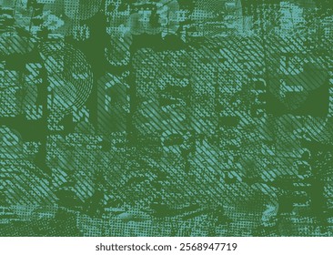 Background with glitch distorted grunge textures . grunge background texture with halftone dots, glitched shapes, textures and lines .Screen print vector background with grunge textured surface.