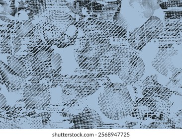 Background with glitch distorted grunge textures . grunge background texture with halftone dots, glitched shapes, textures and lines .Screen print vector background with grunge textured surface.