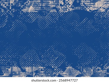 Background with glitch distorted grunge textures . grunge background texture with halftone dots, glitched shapes, textures and lines .Screen print vector background with grunge textured surface.