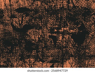 Background with glitch distorted grunge textures . grunge background texture with halftone dots, glitched shapes, textures and lines .Screen print vector background with grunge textured surface.