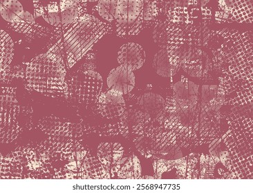 Background with glitch distorted grunge textures . grunge background texture with halftone dots, glitched shapes, textures and lines .Screen print vector background with grunge textured surface.