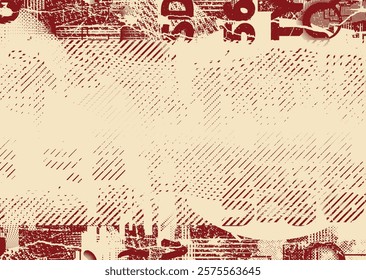 Background with glitch distorted grunge textures . grunge background texture with halftone dots, glitched shapes, textures and lines .Screen print vector background with grunge textured surface.