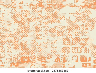 Background with glitch distorted grunge textures . grunge background texture with halftone dots, glitched shapes, textures and lines .Screen print vector background with grunge textured surface.