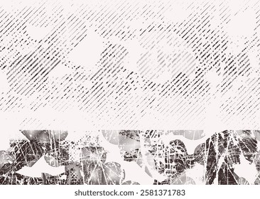 Background with glitch distorted grunge textures . grunge background texture with halftone dots, glitched shapes, textures and lines .Screen print vector background with grunge textured surface.