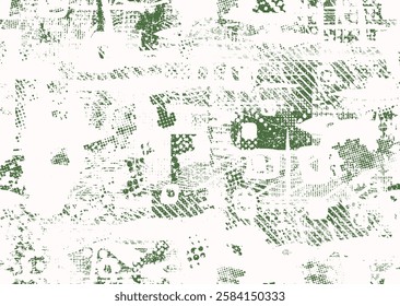 Background with glitch distorted grunge textures . grunge background texture with halftone dots, glitched shapes, textures and lines .Screen print vector background with grunge textured surface.