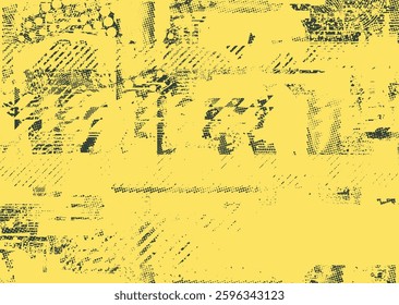 Background with glitch distorted grunge textures . grunge background texture with halftone dots, glitched shapes, textures and lines .Screen print vector background with grunge textured surface.