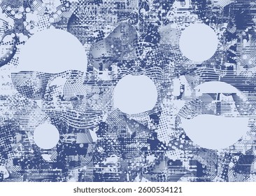 Background with glitch distorted grunge textures . grunge background texture with halftone dots, glitched shapes, textures and lines .Screen print vector background with grunge textured surface.