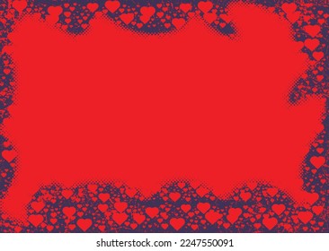 Background with glitch distorted heart shapes . Minimal art design . Noise destroyed circle logo. Trendy defect error shapes . Glitched frame .Broken effect . Grunge texture . Distress effect .vector 